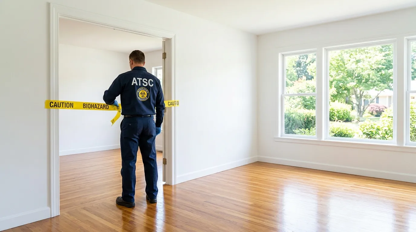 Certified biohazard cleanup crew performing Trauma Scene Cleanup in Pennypack